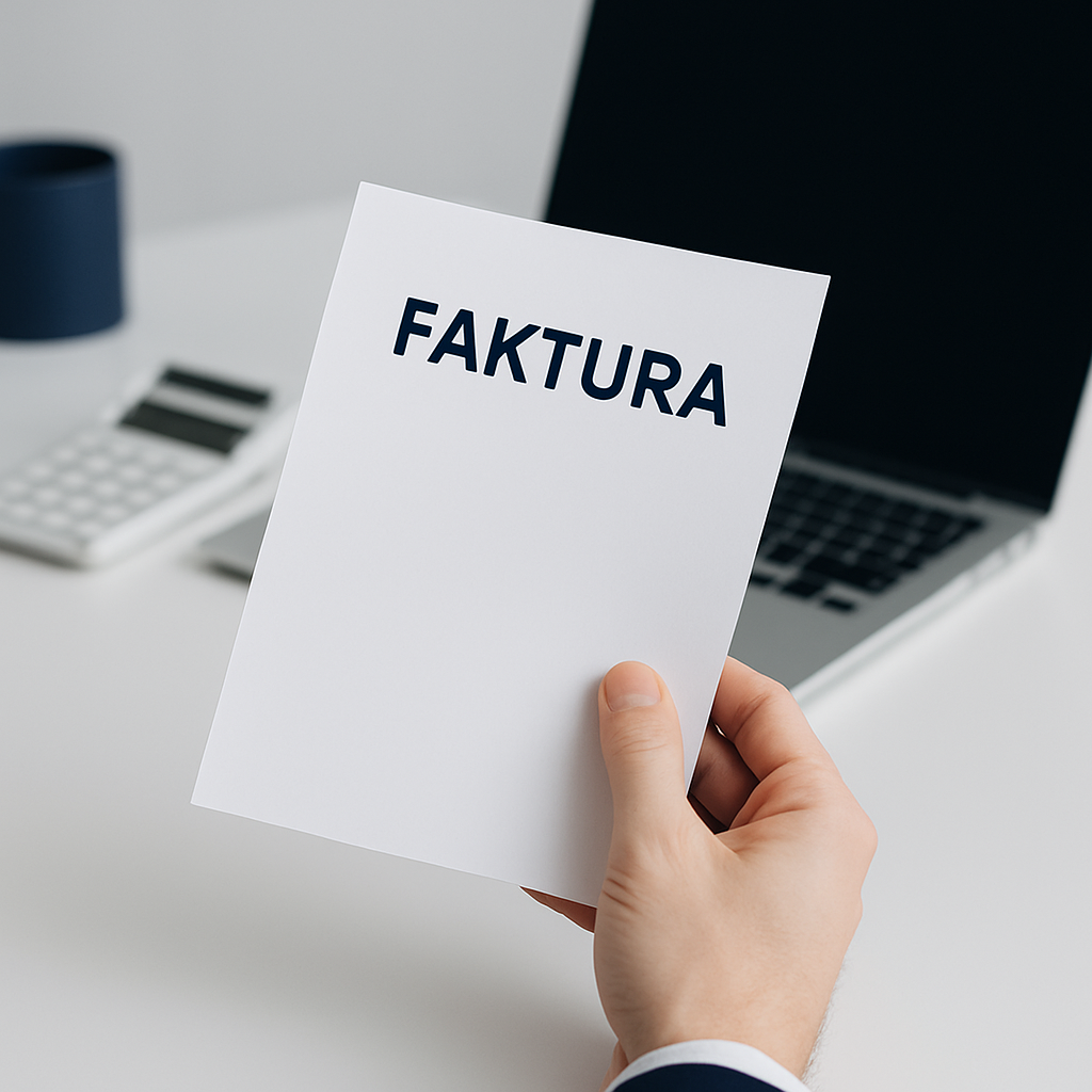 Osoba korzystająca z komputera, przeglądająca informacje o Krajowym Systemie e-Faktur i jego znaczeniu dla przedsiębiorców